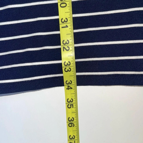 WHBM Navy Blue White Striped Bell Sleeve Knee-length Shift Dress Xsmall Women’s - Picture 10 of 13
